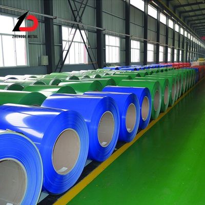 kualitas  JIS PPGI Steel Coil 20 Gauge 28 Gauge Color Coated Galvanized Steel Coil pabrik