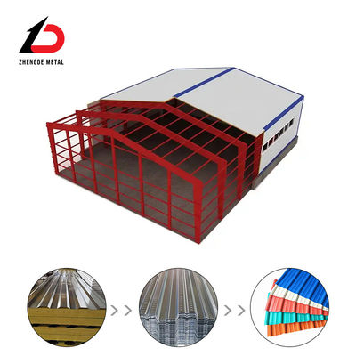 Galvanized Prefabricated Steel Struktur Bangunan Kantor Pabrik Lokakarya