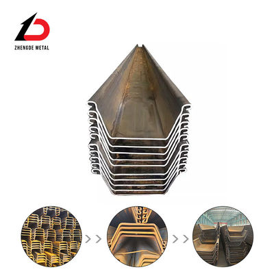 Pile lembaran baja yang digulung panas Pile lembaran baja tipe 2 Pile lembaran baja tipe 3 Pile lembaran baja berbentuk U dengan stok pabrik