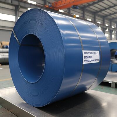 610mm Inner Diameter PPGI Steel Coil dengan resistensi korosi dan pilihan panjang kustom