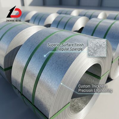 Hot Dip Galvanized Steel Coil 0.12-4.0mm 600-1500mm Chromated Oiled Surface untuk ketahanan korosi
