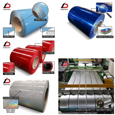 Pola Gandum Kayu Cetak PPGI Steel Coil Dekoratif Interior Cladding Garasi Pintu Panel Material