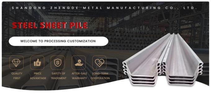 400*170 U Z L Steel Sheet Pile Dengan Ukuran Disesuaikan 0